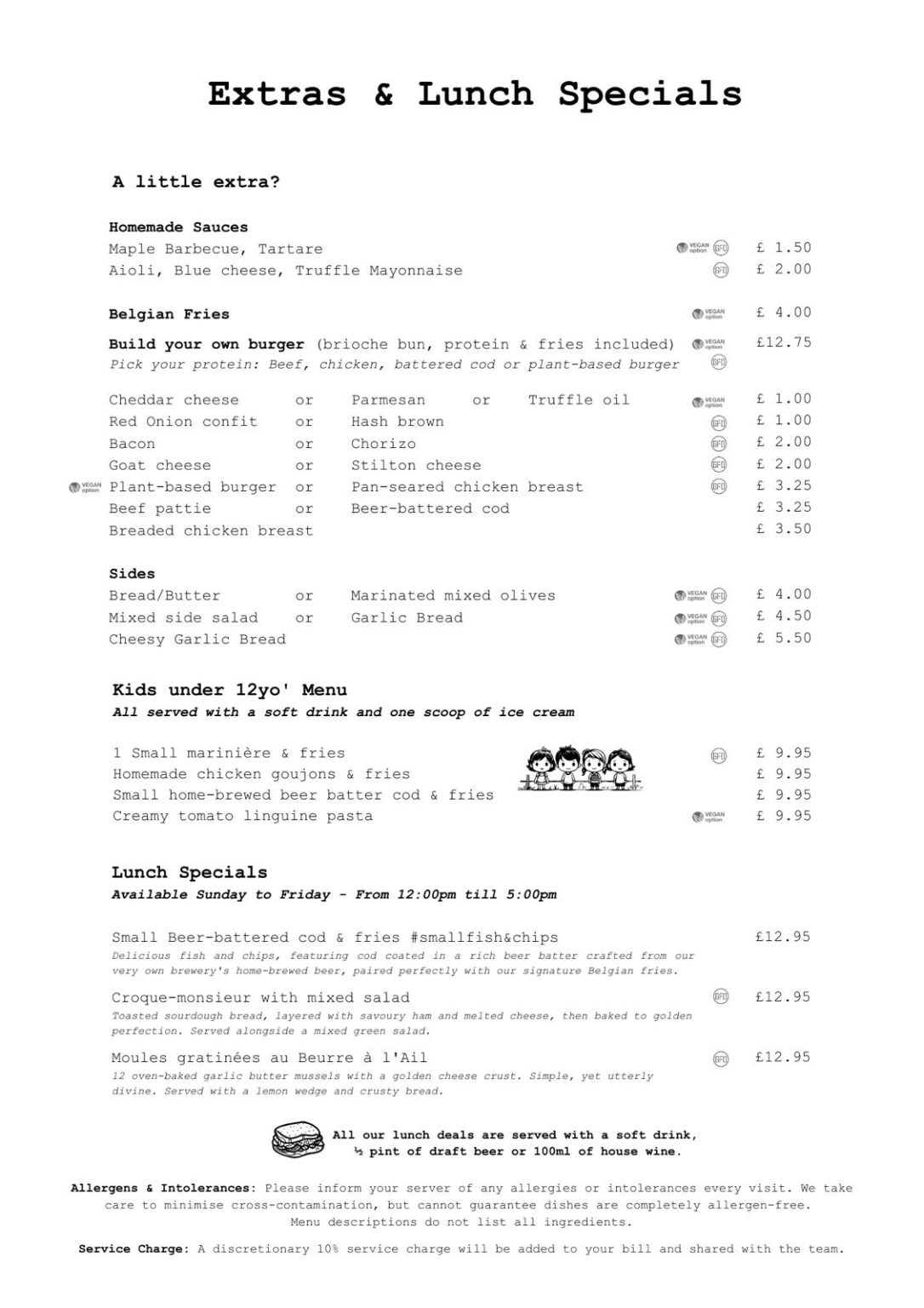 Us Menu Food Menu – Belgian Cafe Eastbourne